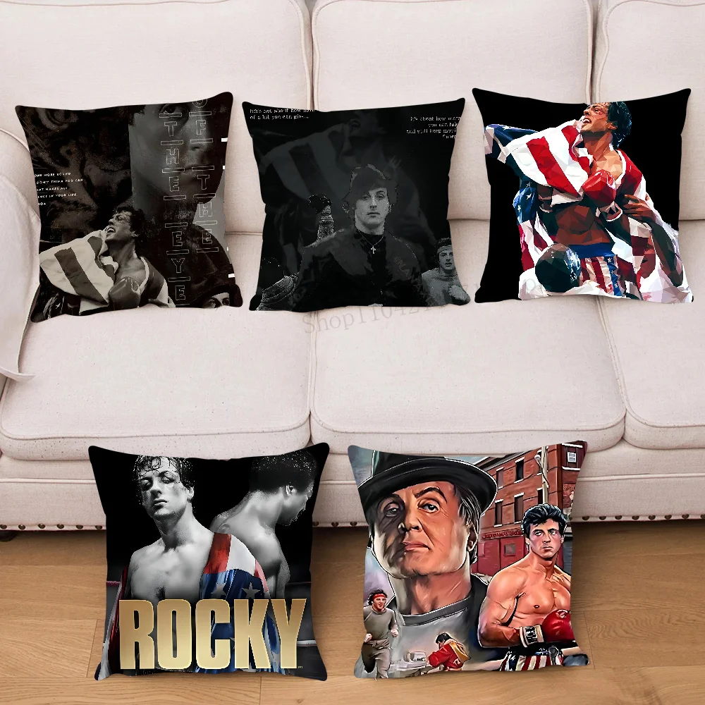 R-Rocky Balboa Boxing Fitness Pillow Case Square Pillow Bedroom Sofa Leisure Comfort Cushion Car Living Room Home Decoration