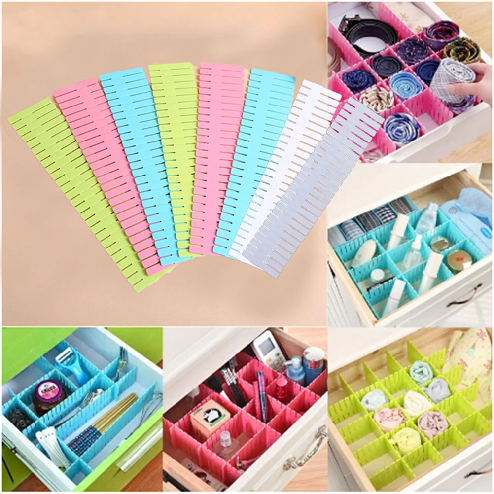 32pcs Drawer Divider Classification Drawer Divider Adjustable Grid Drawer Dividers (Light Green) drawer organizer dividers