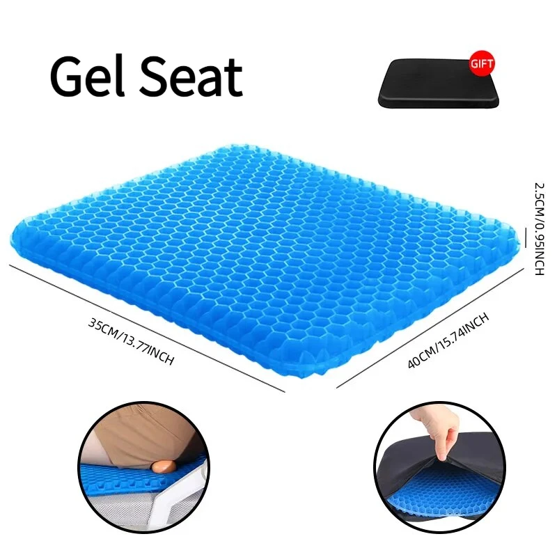 1PC Breathable Honeycomb Gel Seat Cushion Summer Cool Pressure Relief Tailbone Back Pain Support for Office Chair Cars Home