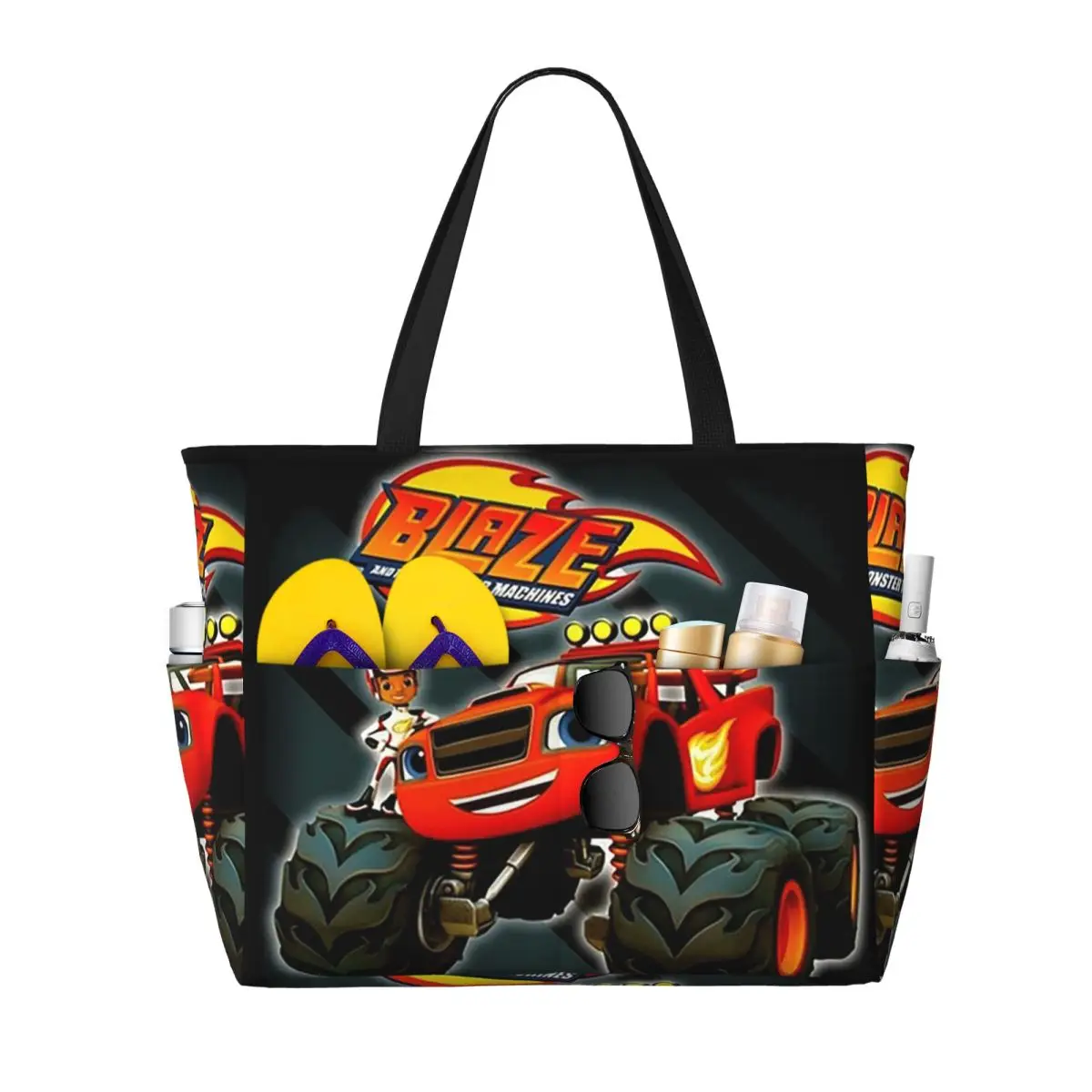 

Blaze And The Monster Machines Beach Tote Bag Sport Gym Yoga Duffle Large Tote Bag Women Travel Bag Fitness bag