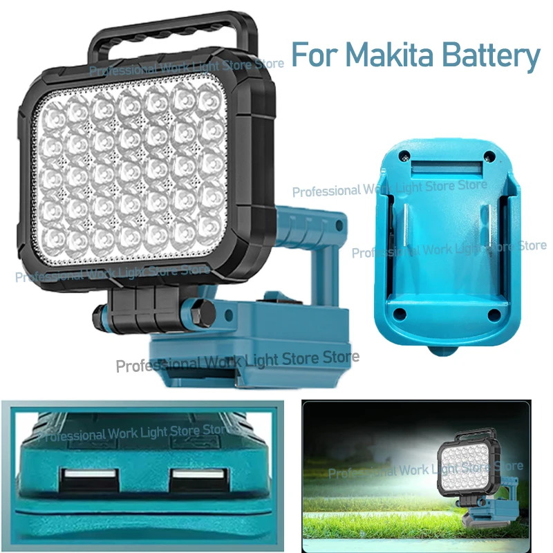 

Для Makita 18 В аккумулятор рабочий свет уличный фонарик 5-дюймовая беспроводная светодиодная лампа 2 USB лампы для кемпинга аварийное освещение