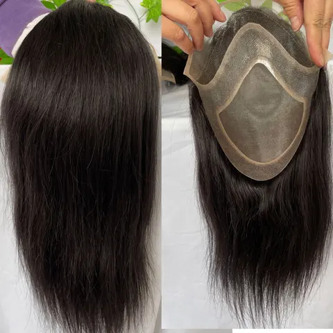 Eseewigs  моно кружево с ПУ парик из натуральных волос 12 дюймов
