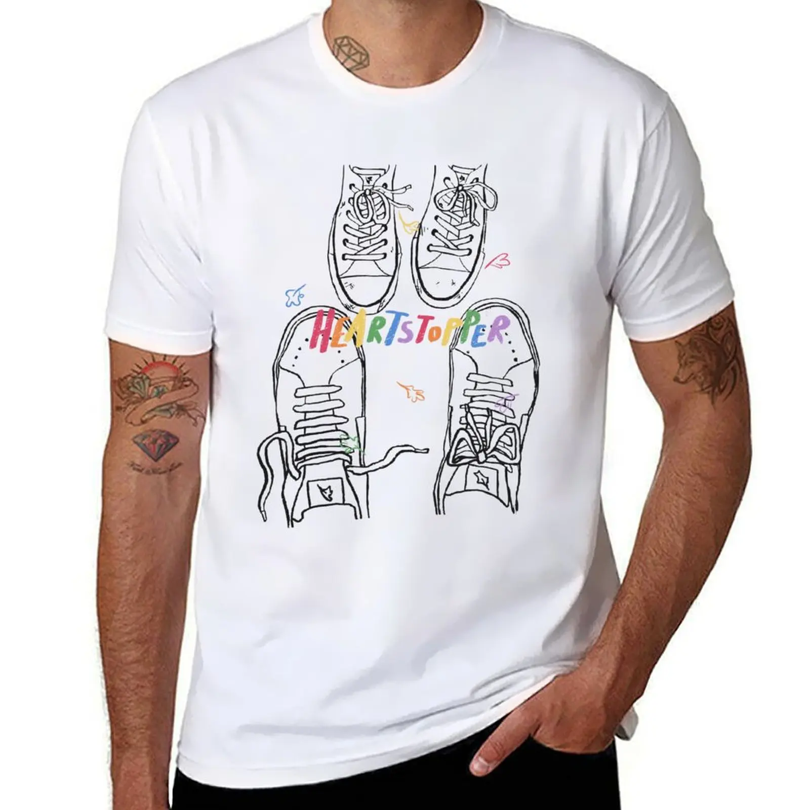 

heartstopper, nick and charlie shoes T-Shirt graphic shirts animal prinfor boys Man t-shirt quick drying t shirts men