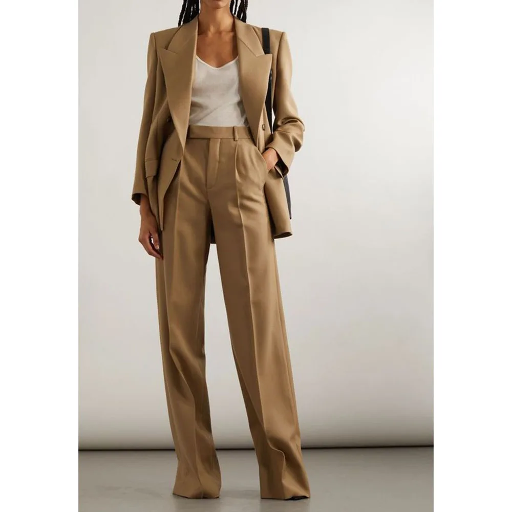 

Women's Suit Two Piece Suit Single Breasted Elegant Fashion Pants Suit Collar Casual Work Clothes Party Business Pants Suit