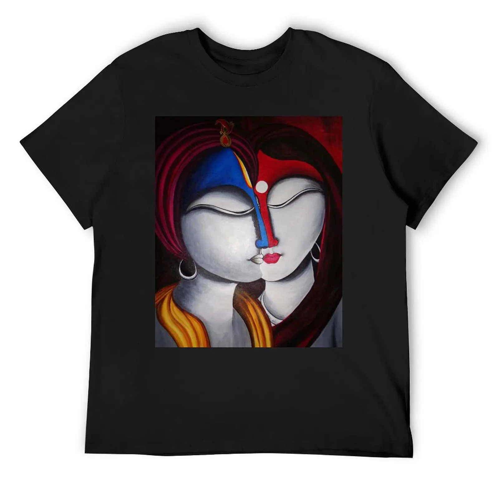 

Krishna Radha Spiritual Love T-Shirt boys animal print anime figures korean fashion mens t shirts top quality