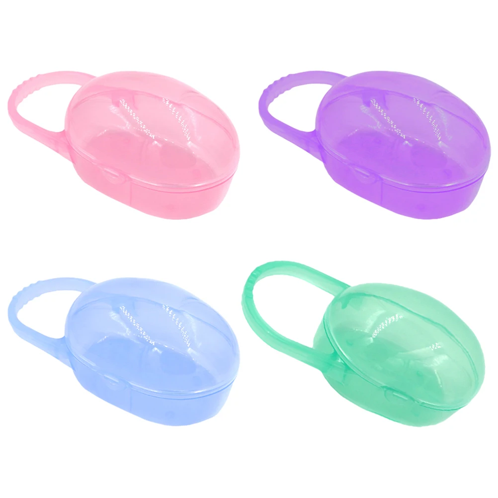 4pcs Box Storage Case Baby Pacifier Box Portable Dust-Proof Soother Holder For Travel Home Infant Pacifier Cases