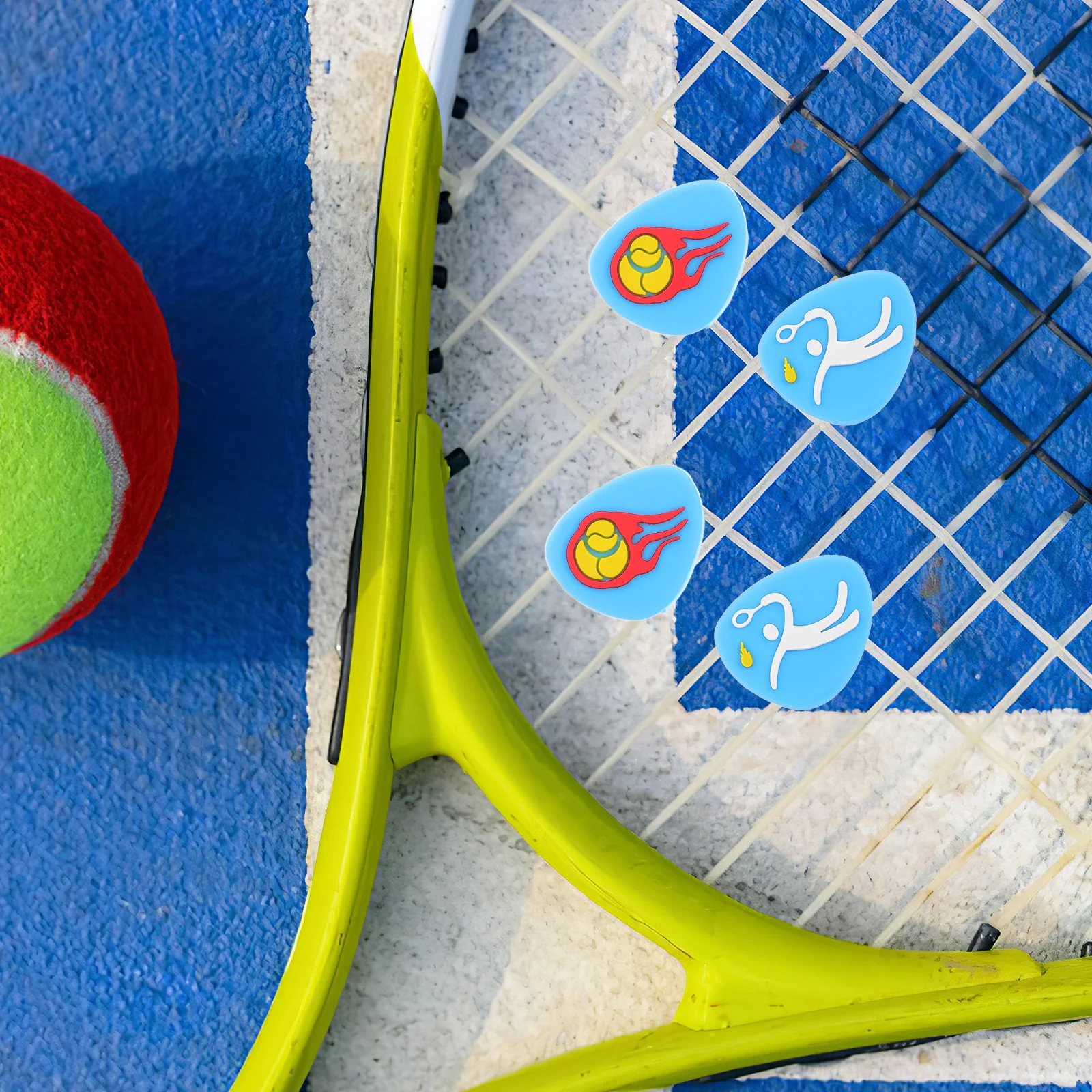 

4Pcs Silicone Tennis Vibration Dampeners Racket Dampener Reduce Shock Improve Control Tennis Supplies Small Racket Dampener