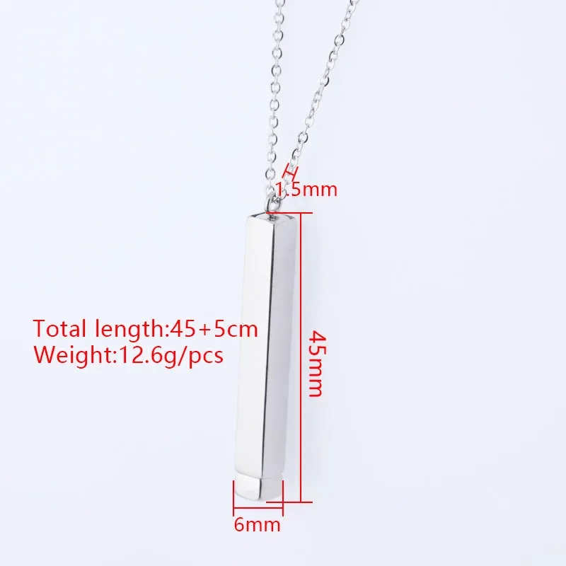 Stainless Steel Hidden Message Pendants Necklace Metal Charm Matryoshka Doll Bar Necklace Women Men Lovers Fashion Fine Jewelry