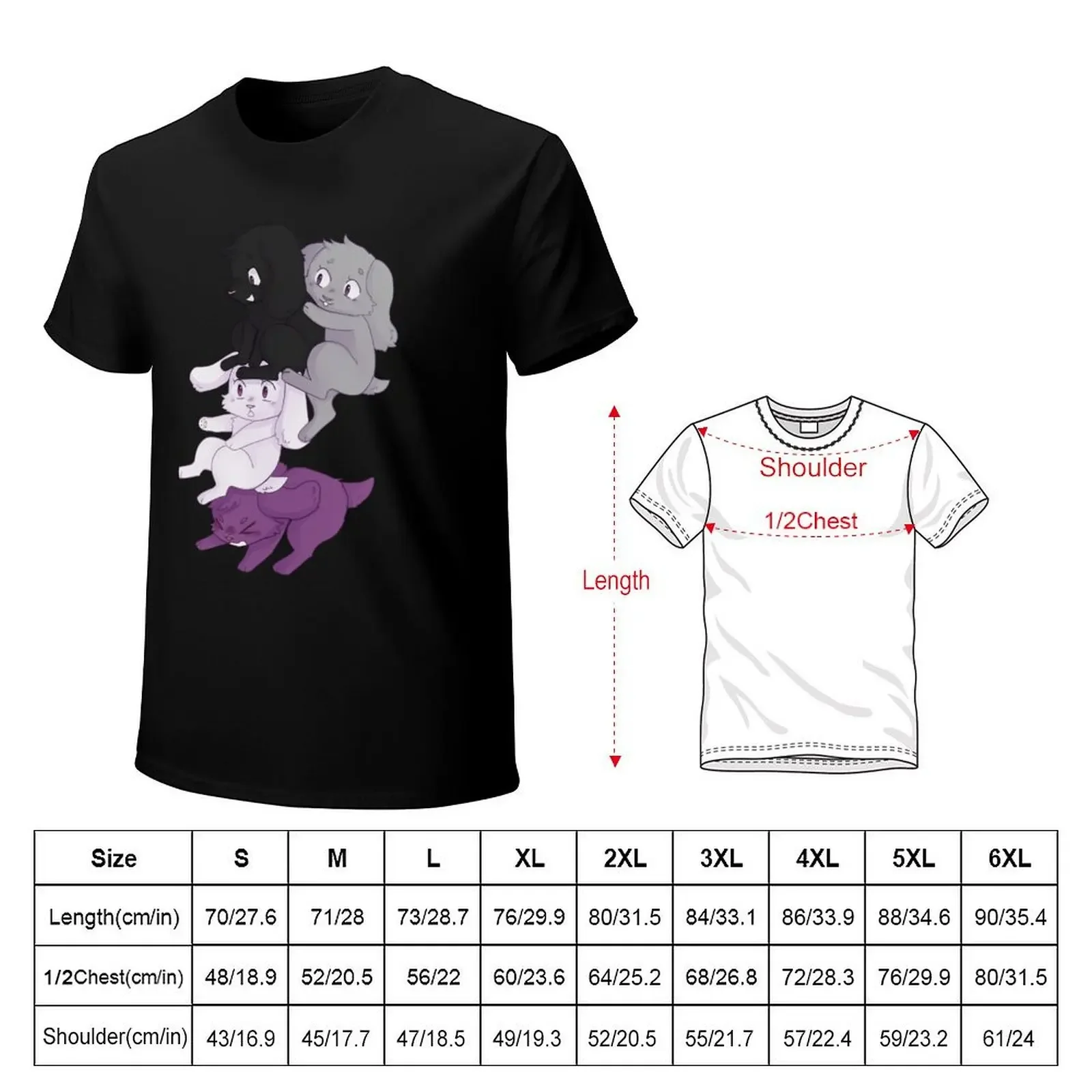 Asexual flag incognito bunnies, cute pride bunnies T-Shirt anime clothes plus sizes quick drying men t shirts