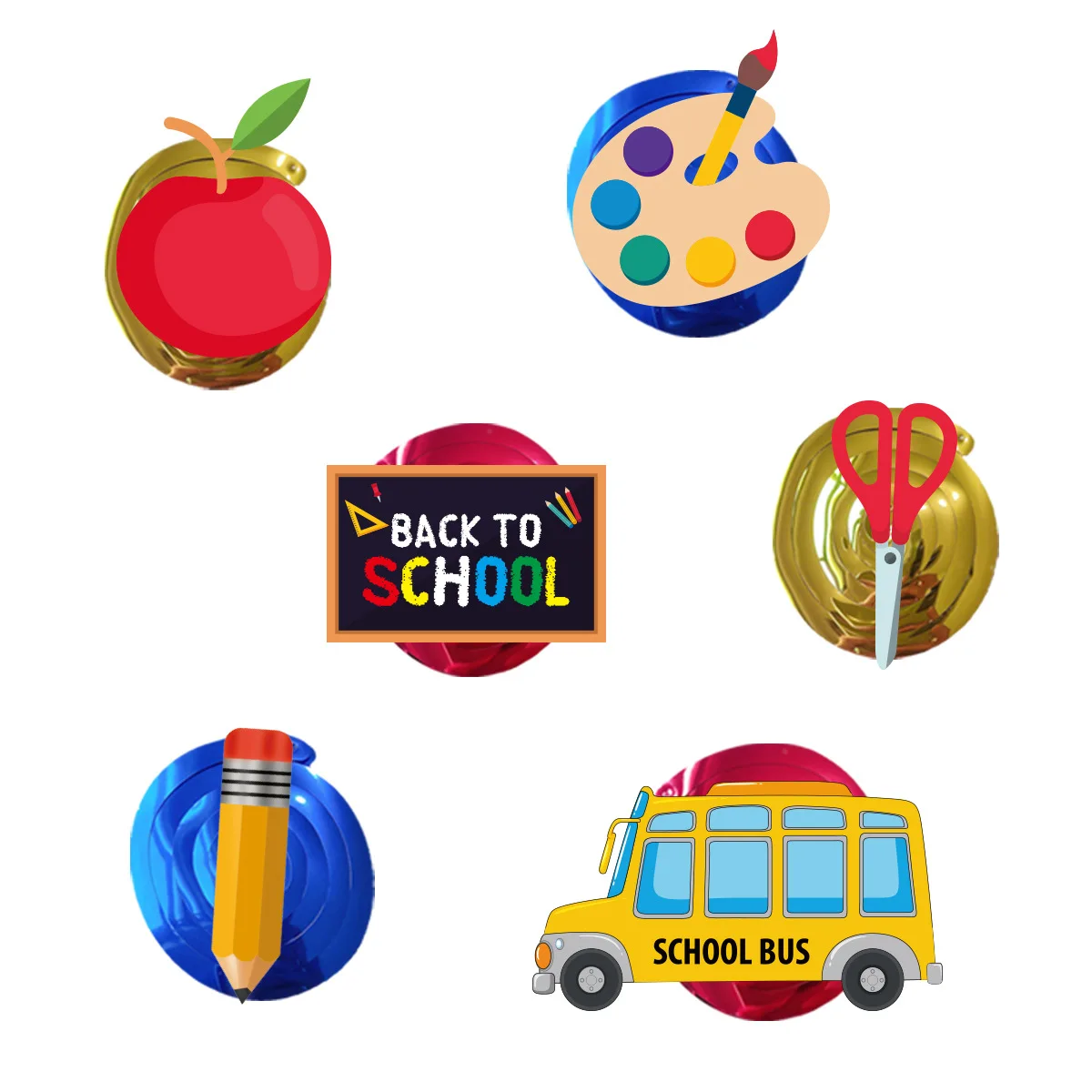 Back To School Season Ceiling Party Decoration Pull Flag Back to School Letter Apple Stationery Spiral Pendant Wall Haning Decor