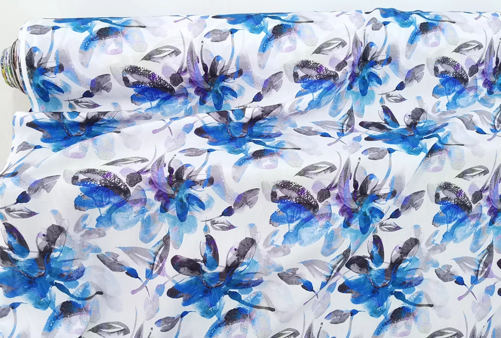 55\'\' Wide By Meter Painting Viscose Fabric Shirt Dress Robe Material Rayon Cotton