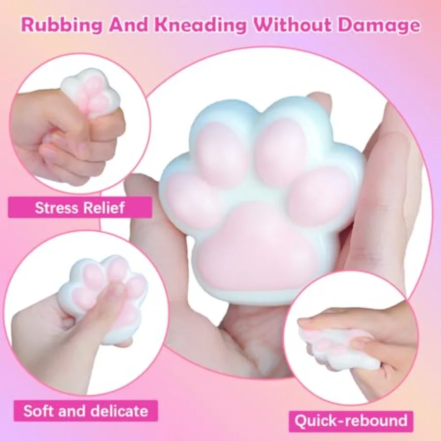 3 قطعة ألعاب ضغط مخلب القط لطيف اسفنجي بولي كلوريد الفينيل ألعاب حسية لتخفيف التوتر وتململ متعة مثالية للمراهقين المدمجة الفراء B