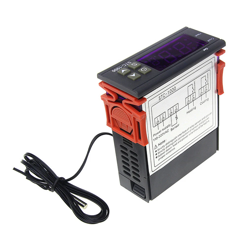 LED Digital Temperature Controller, Thermostat, Thermoregulator, Incubator Relay, Heating and Cooling, 12 V, 24V, 220V, STC-1000