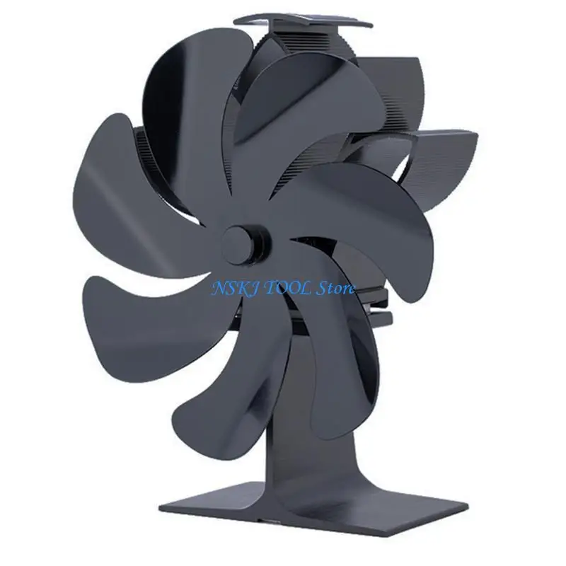 

L8RC 7 Stove Fan Wood-burning Real Fireplace Fan Quiet Black Home