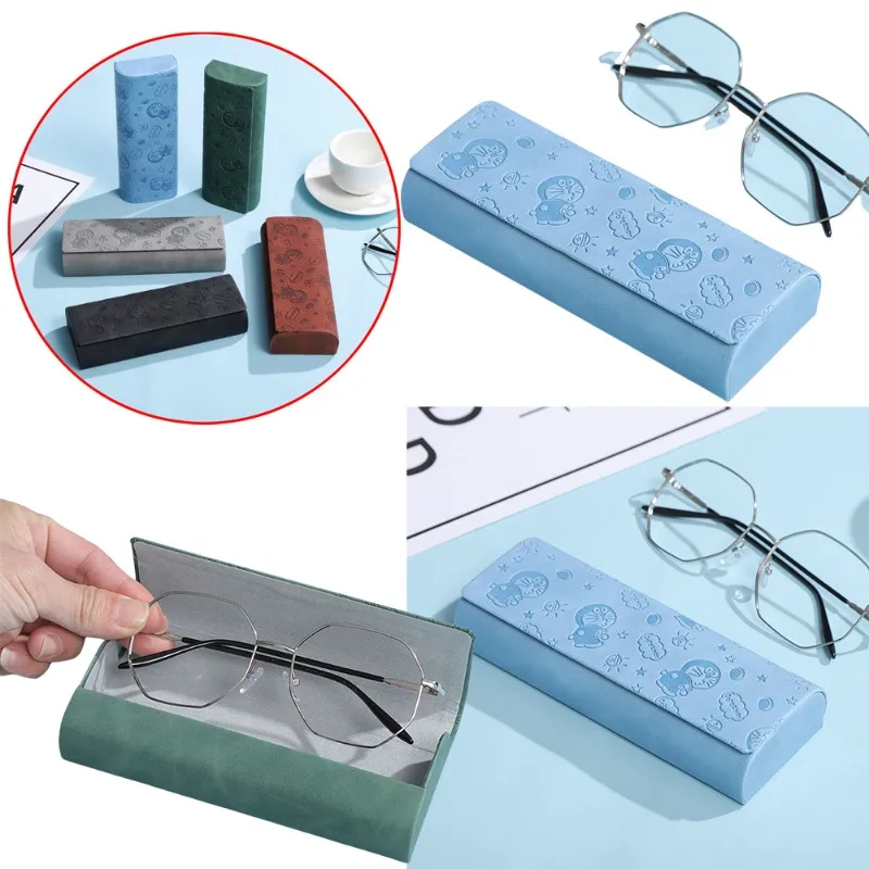 

Doraemon Magnetic Trendy Glasses Case for Anime Characters Male Female Students Portable Simple Magnetic Leather Glasses Case