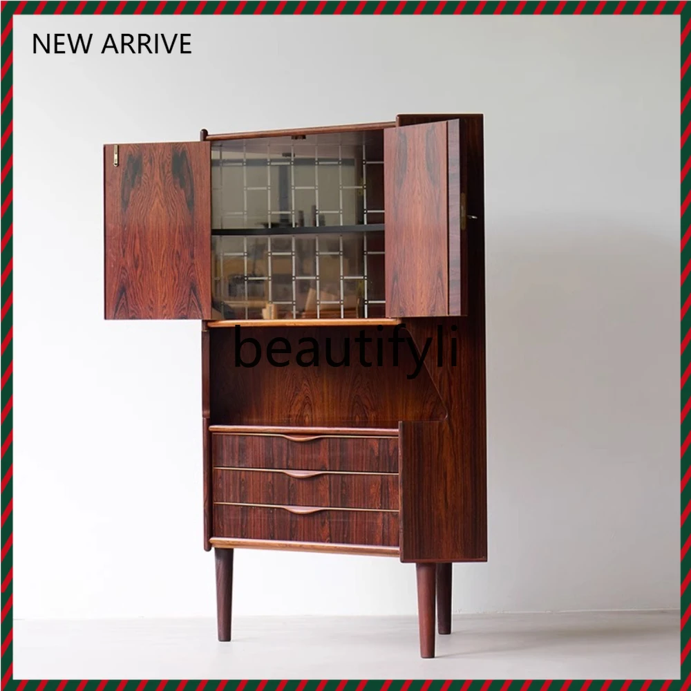 D2520 Corner Cabinet Cherry Storage Locker Burmese Teak Tableware