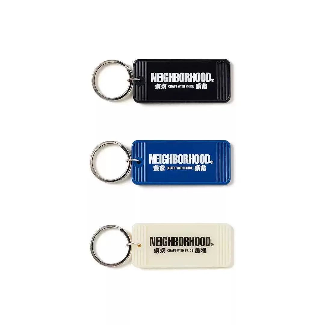 

NBHD keychain pendant retro simple buckle card accessories pendant black and white blue frosted