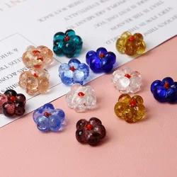 5PCS/lot 14MM Glaze Flower Beads Pendant Charms for Jewelry Making Bracelet Necklace Diy Earrings Glass Loose BeadS Accessories
