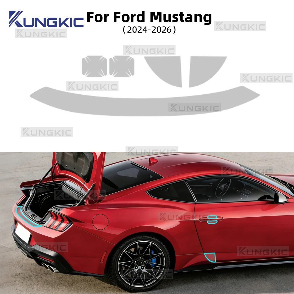 

For Ford Mustang 2024 2025 2026 Invisible TPU Door Bowl Triangle Transparent Sticker Anti-scratch Protection Film Accessories
