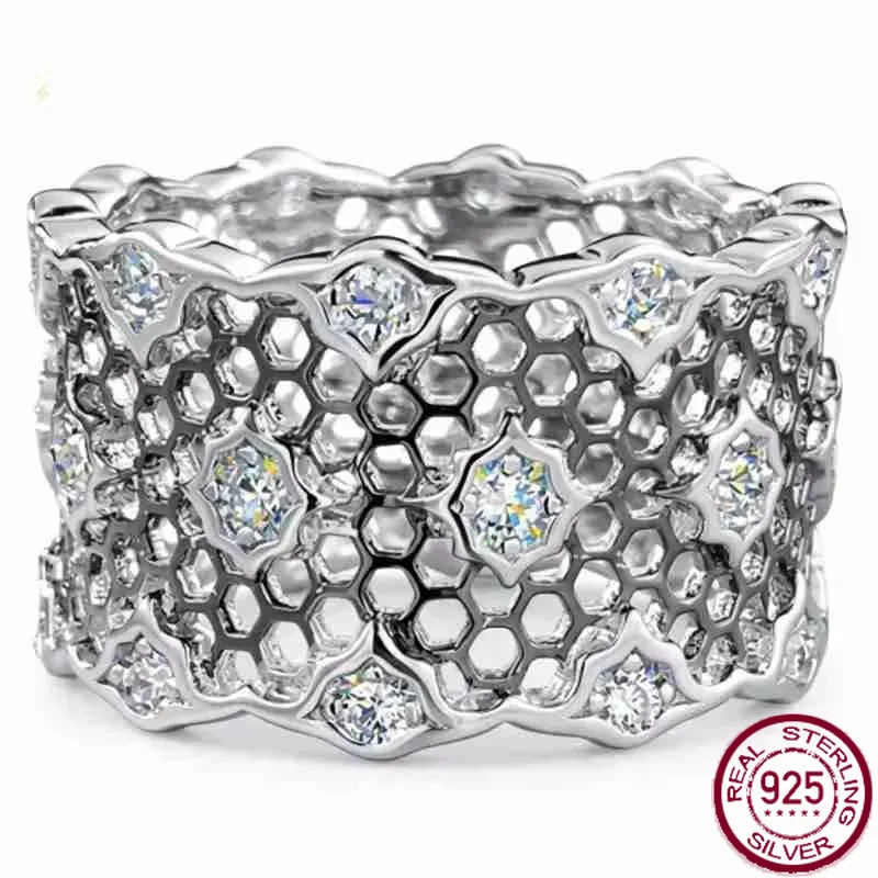 Anillo de compromiso Yaranyan Vintage, 100% plata de ley 925, con zafiro de laboratorio y diamantes de alto carbono, joyería fina para boda.