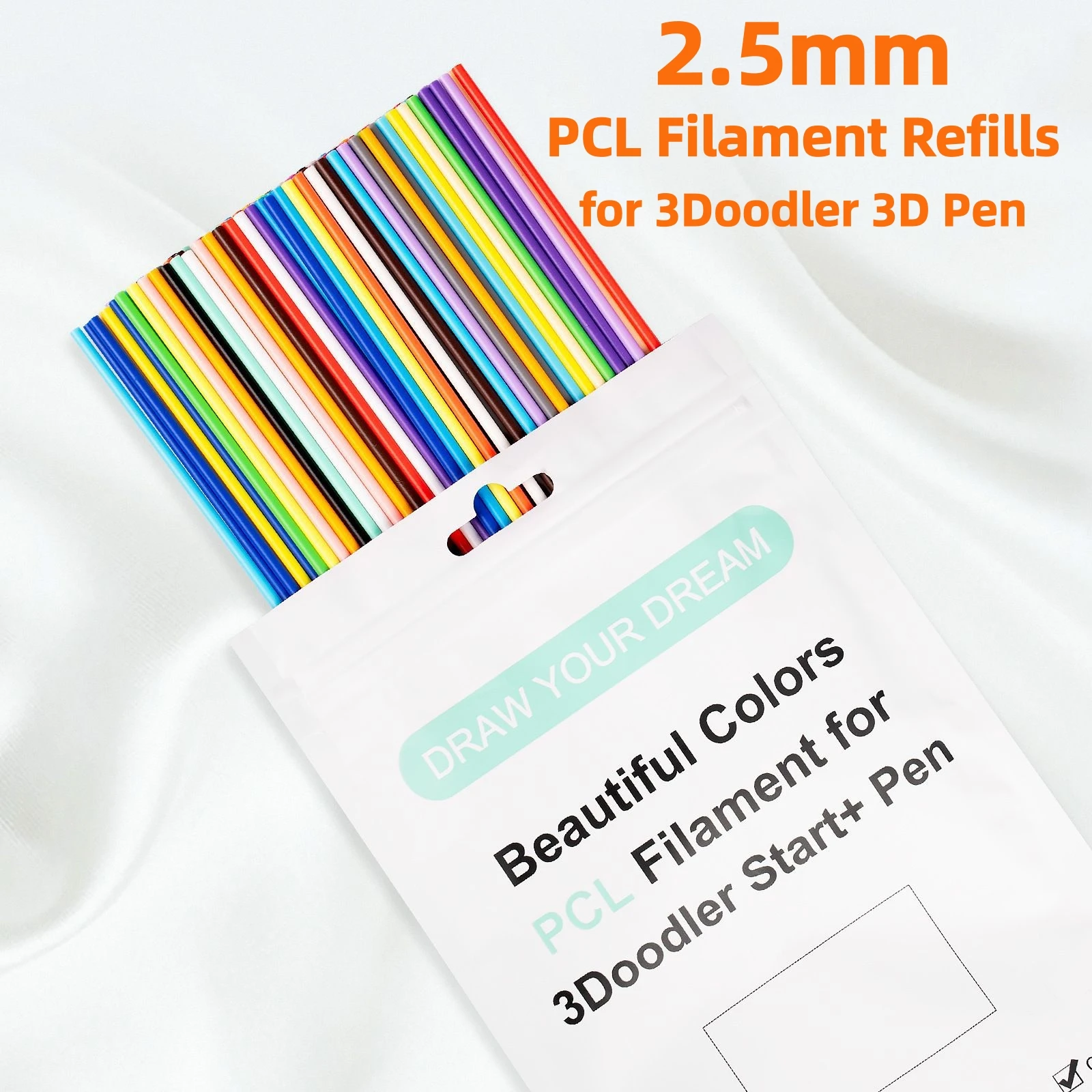 

22/32Colors 2.5mm PCL Filament Refills Consumables for Low-Temperature 3D Pen Filament for 3Doodler Start Pen Kid’s Gift