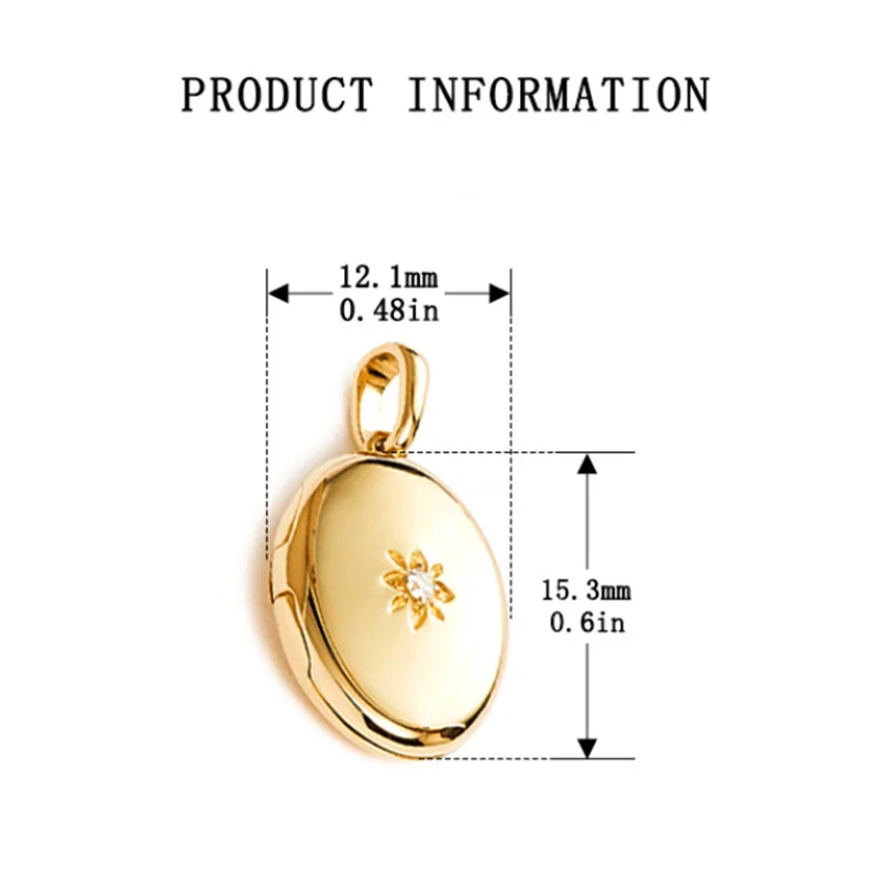 WANTME 925 Sterling Silver Fashion Romantic Star Locket Pendant for Women Unique DIY Photo Mother's Day Party Necklace Jewelry