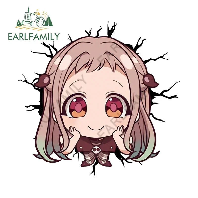 EARLFAMILY para inodoro Hanako Kun Yashiro Nene pegatinas 3D pegadas para coche calcomanías de moda de dibujos animados lindo Protector de puerta de coche