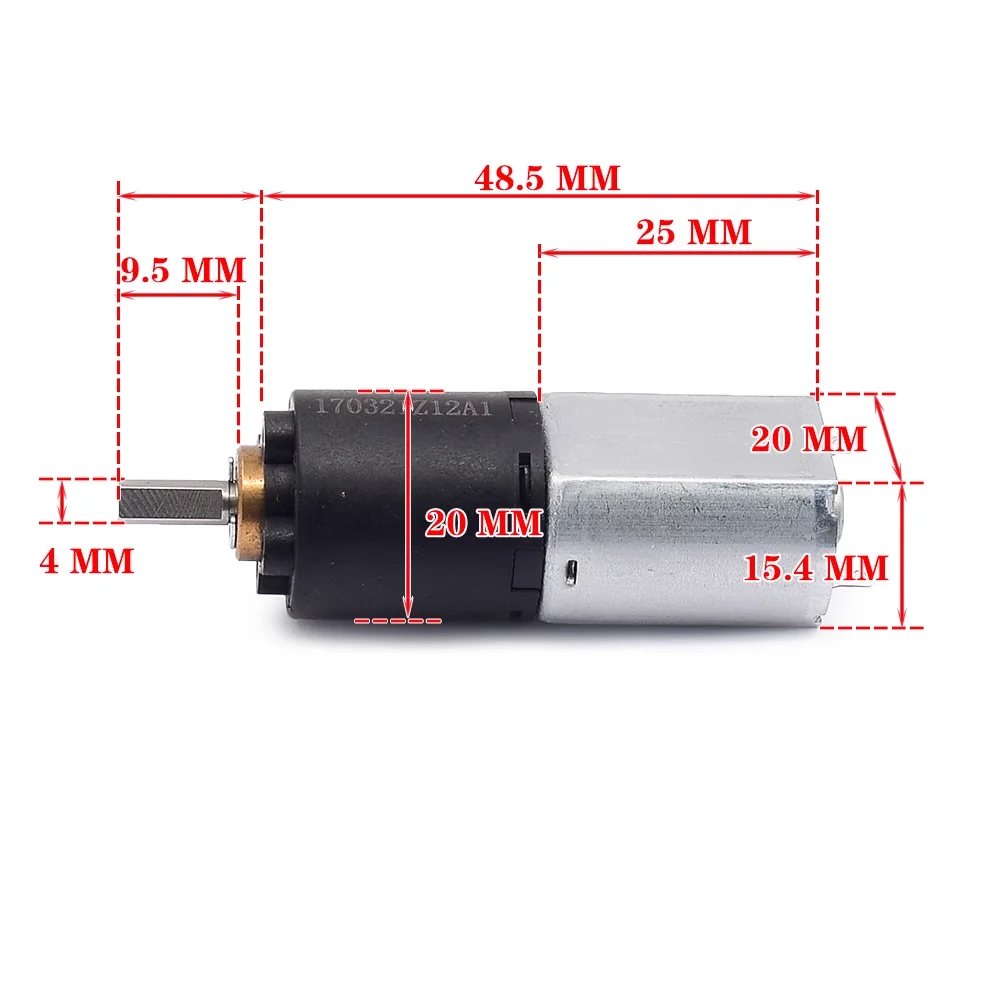 Precious 130 Planetary Gear Reducer Mute Motor DC 12V 52 RPM Slow Speed 3-stage Plastic Gearbox D-shaft 144:1 Reduction Ratio