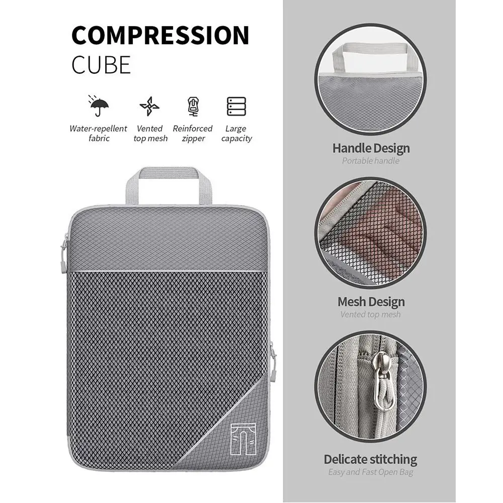 Portable Compression Packing Cubes Large Capacity Underwear Travel Packing Organizers Foldable Visual Suitcases Bag Outdoor