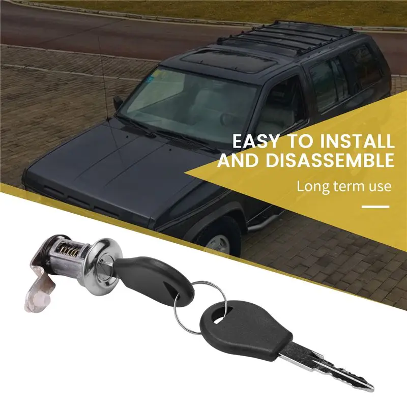 #00B Car door lock,Left and Right Car Door Lock Kit for Nissan Pickup Pathfinder 87-91 (Silver&Black)