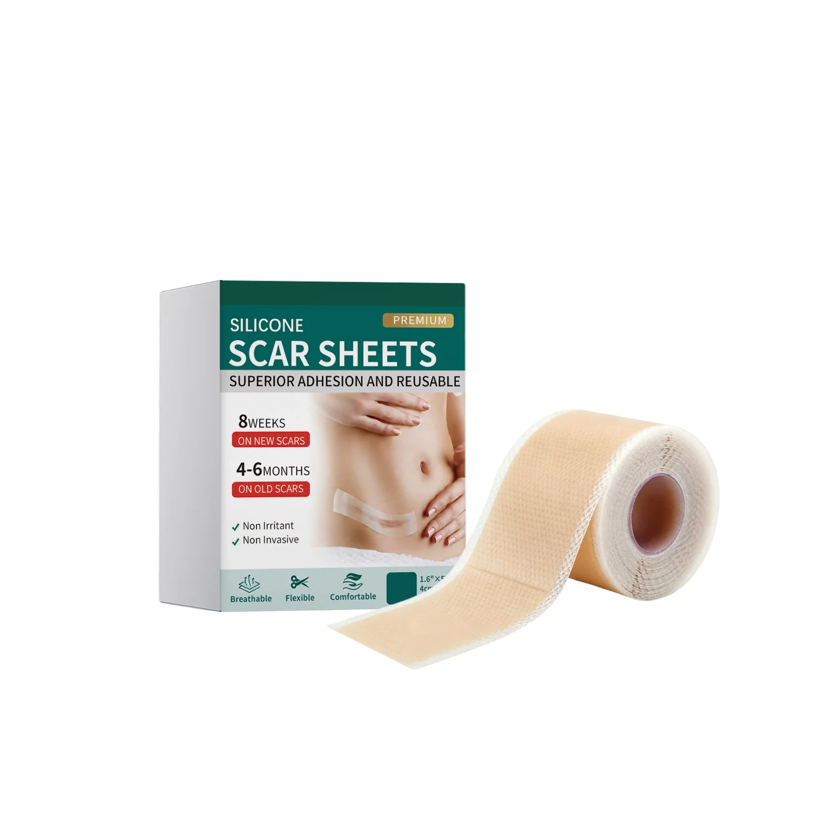 Silicone Scar Sheets Roll Cuttable Scar Tape Breathable Scar Patch For Surgical Scars Injury Scars Various Body Areas Skin Care