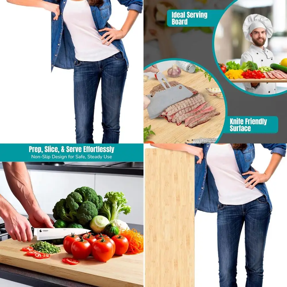 

Bamboo XL Cutting Board - 46x12 Inches for Kitchen, Charcuterie, Cheese Platters & Buffets