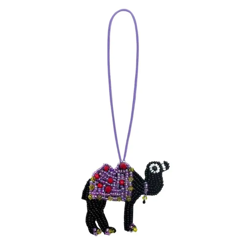 【DJyoe】Rope Badge Camel Animal Beaded Rhinestones Sequin Bag Lanyard Wrist Strap DIY Accessories