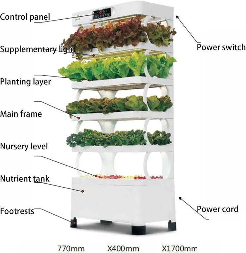 Luz LED de cultivo hidropónica para agricultura, sistema de cultivo hidropónico interior familiar, gabinete de plantación