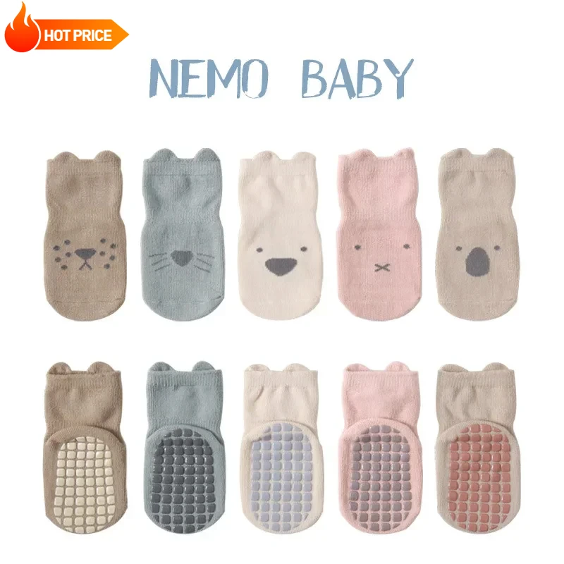 Cute Anti Slip Socks Baby for Infants and Kids Ideal Playtime Combed Cotton Design Safe for Home Use Babies Shoes First Steps