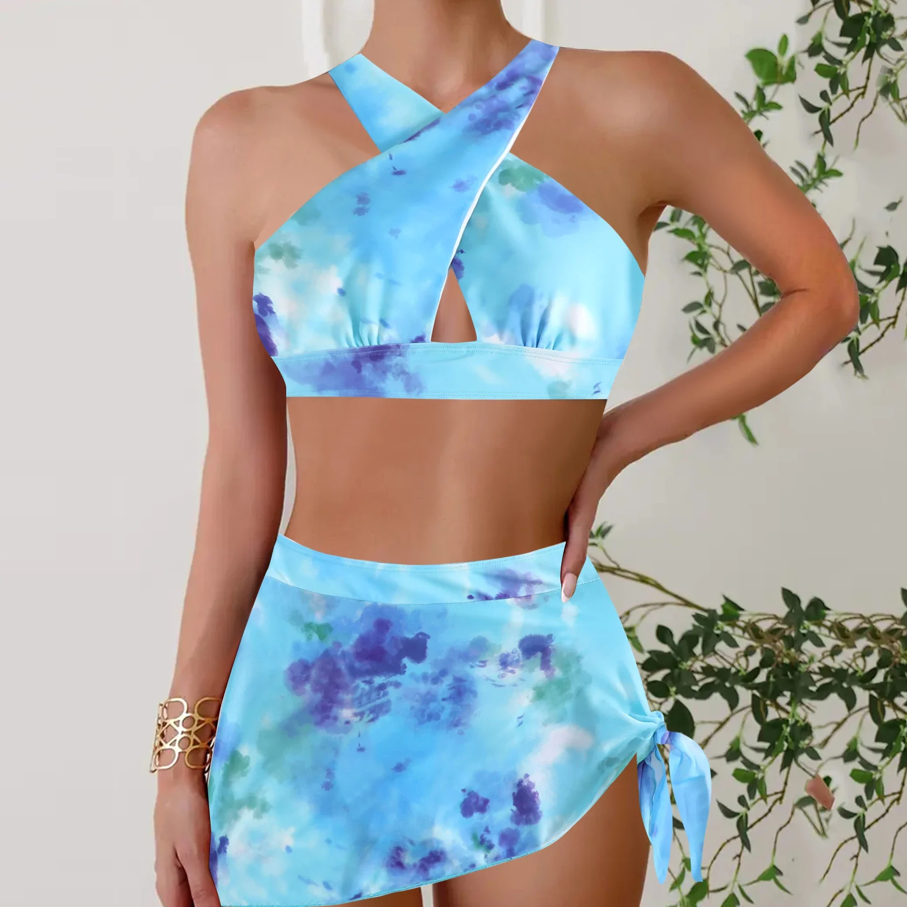 Tropical Print Fashion Two Piece Set Tankini, Summer Sexy Bikini  Swimsuits, Women's Swimwear & Clothing Beachwear