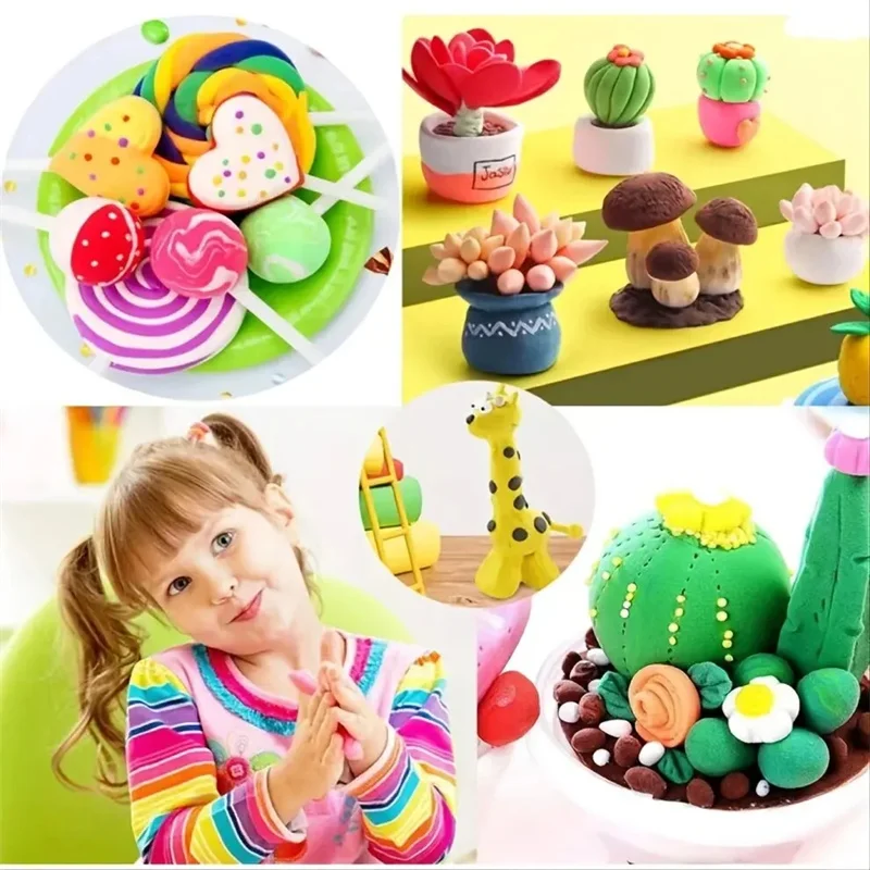 12 Color Ultra Light Wind Dry Clay Air Plasticine Modeling Space Clay Preschool Education Handmade DIY Creative Colored Clay Toy