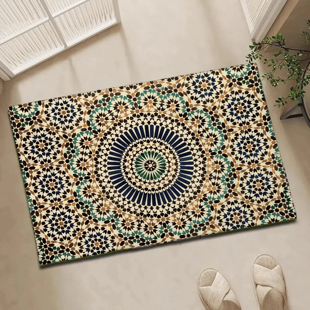 Living Room Rugs for Bedroom Moroccan Tiles Kitchen Rug Mat for Hallway on the Floor Entrance Door Mat Facom Carpet Bath Home