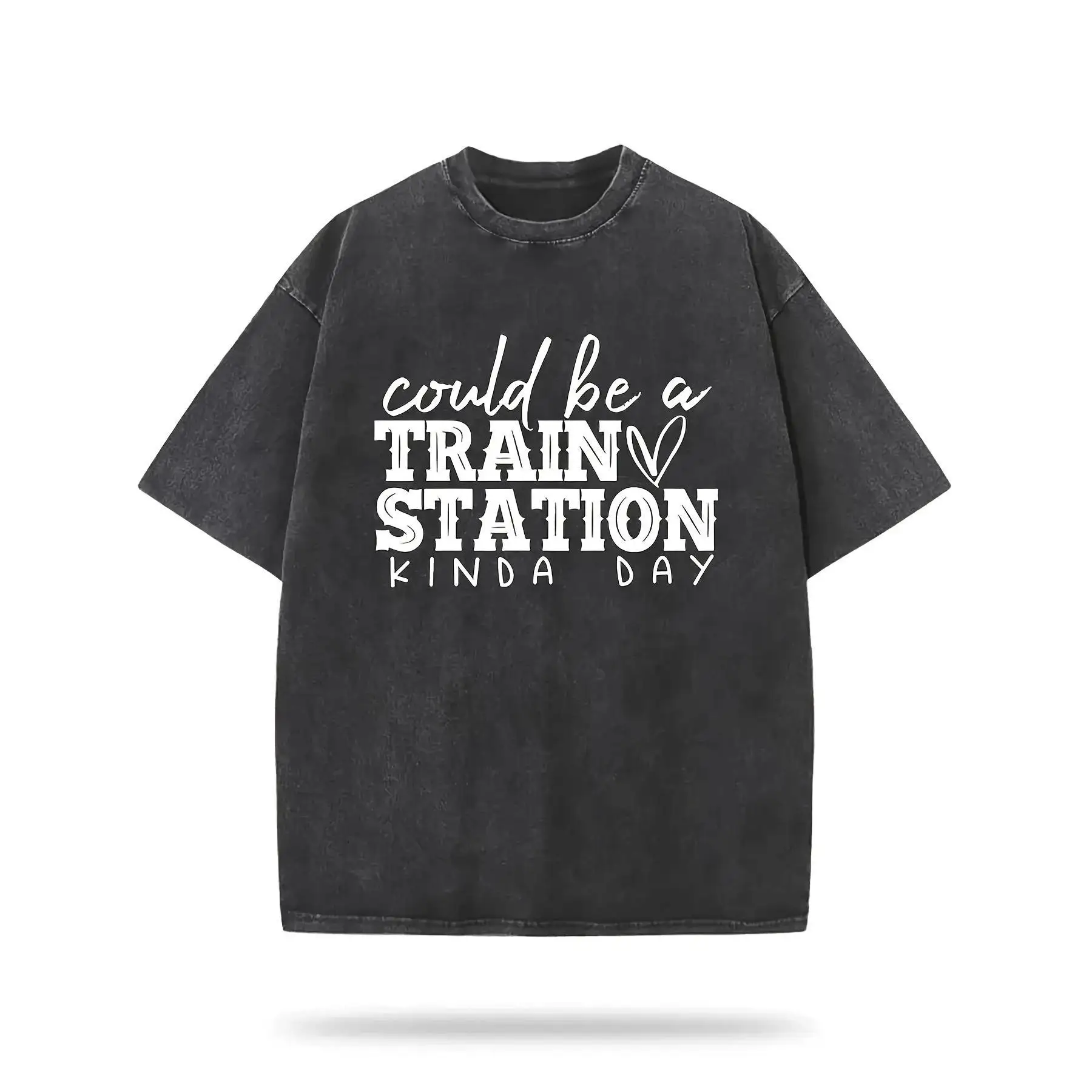 

"Could Be A Train Station Kinda Day" T-Shirt for Women - Funny Saying Casual Graphic Tee - Unisex Summer Top