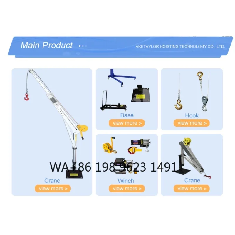 CE Certified Detachable Aluminum Alloy Mini Jib Crane Portable Lifting Equipment for Construction Site Industrial Lifting Work