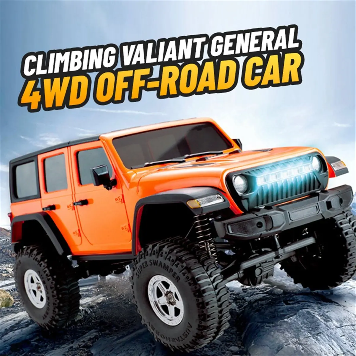 A26Z RC Model Car Simulation Jeep 1:18 RC Car 2.4G Full Scale Off-Road Crawler Climbing Remote Control Car Toy Gift Orange