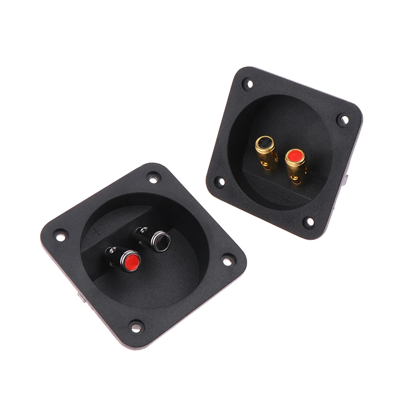 Round Boxes With 2 Banana Jack Gilded Subwoofer Stereo Plug Speaker Terminal Speaker Box Rear Back Panel Wiring Terminal Plug