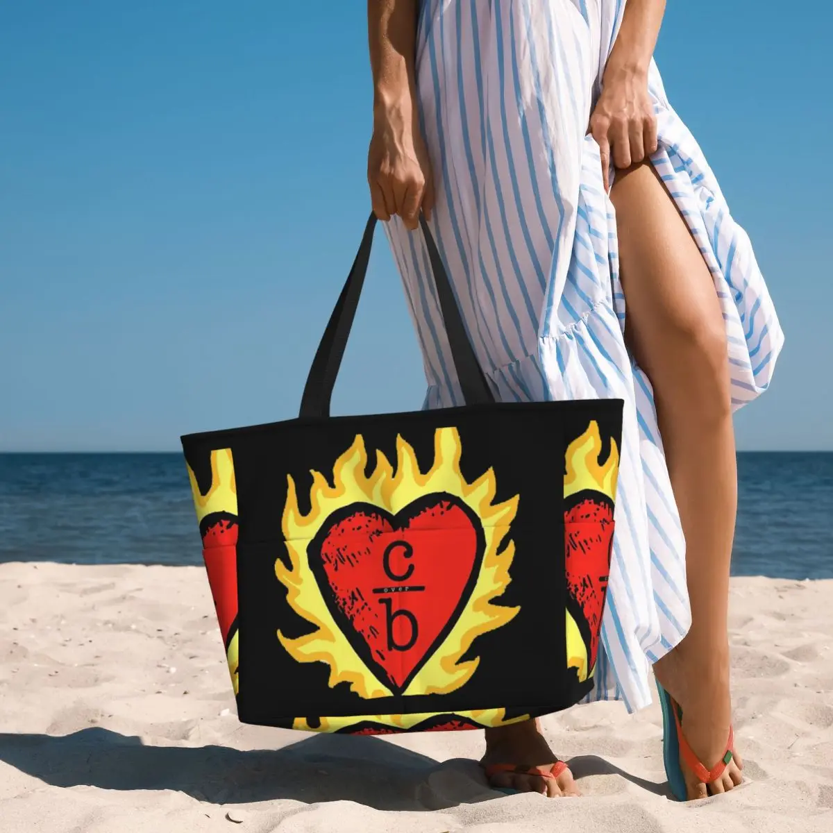 Clothes Over Bros Heart Logo Beach Tote Bag Sport Gym Yoga Duffle Large Tote Bag Women Travel Bag Fitness bag