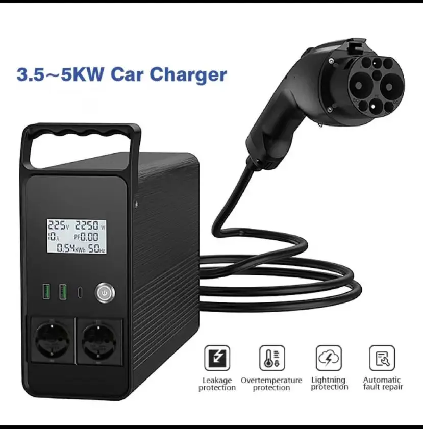 5kw With US/European Socket V2L V2H Outdoor Power Supply Vehicle to Load Adapter Electric Vehicle Charging Equipment