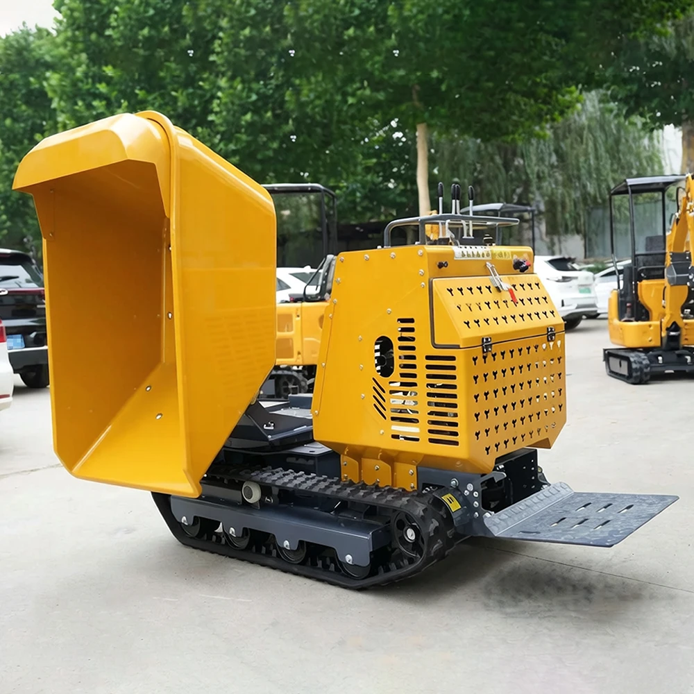 Mini Transporter Self Loading 1200kg Mini Dumper Mini Crawler Rotation Dumper Rubber Tracked Concrete Dump Track Truck