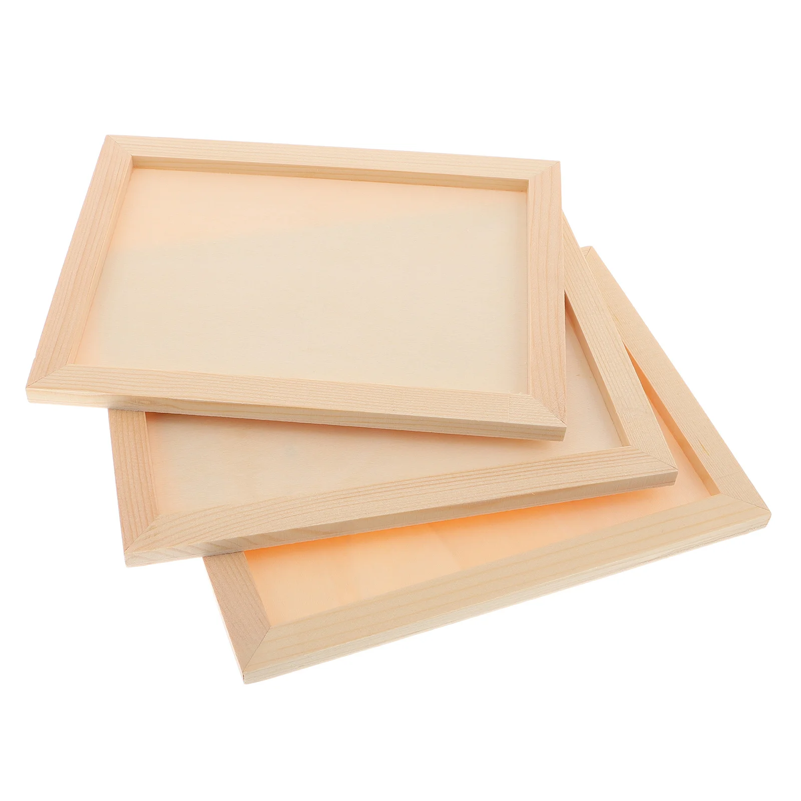 3 Pcs Colorful Mud Frame Wood Flower DIY Kit Picture Frames Craft Kits Ordinary