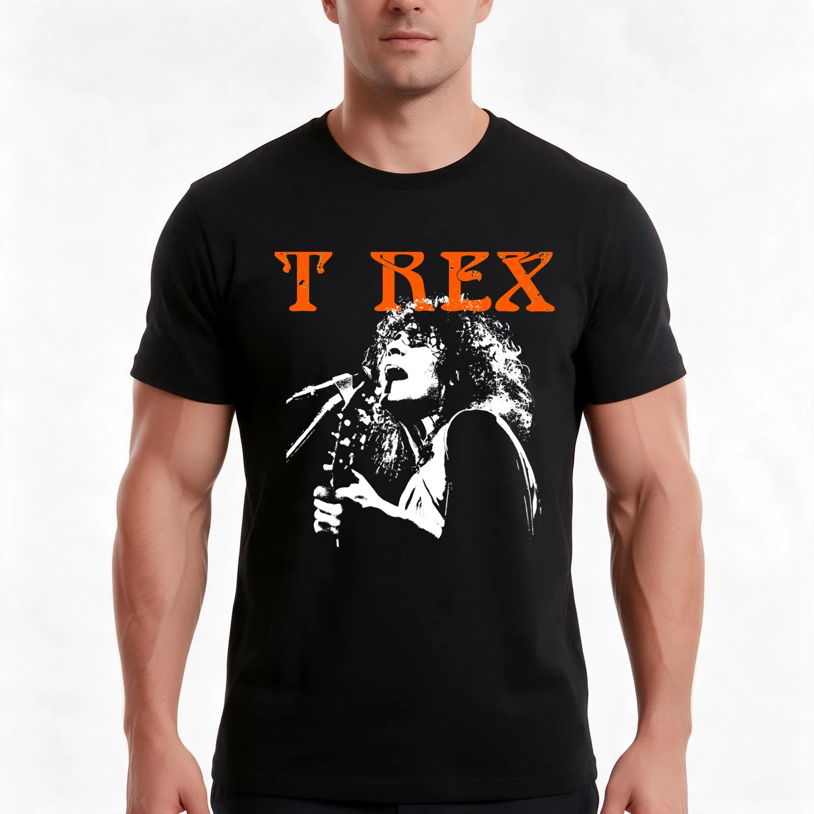 Vintage Photograp T Rex Band T-Shirt Summer Casual Cotton Tee Oversized Streetwear Tops Vintage Graphic Print 100% Cotton