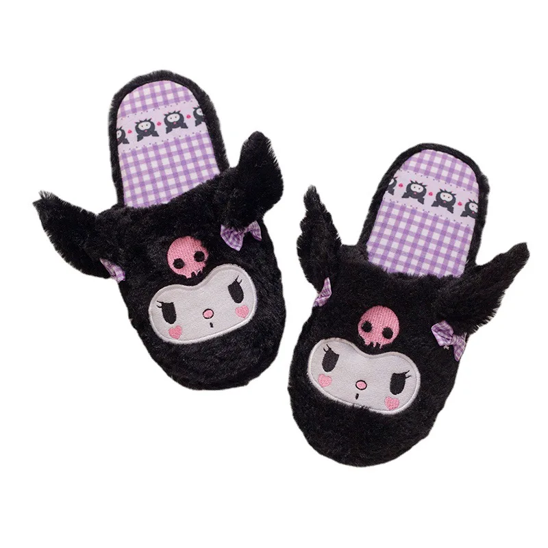 Anime nuevo Sanrio Hello Kitty My Melody Kuromi Zapatillas de felpa Otoño Invierno dibujos animados interior hogar zapatillas cálidas regalo para amigos