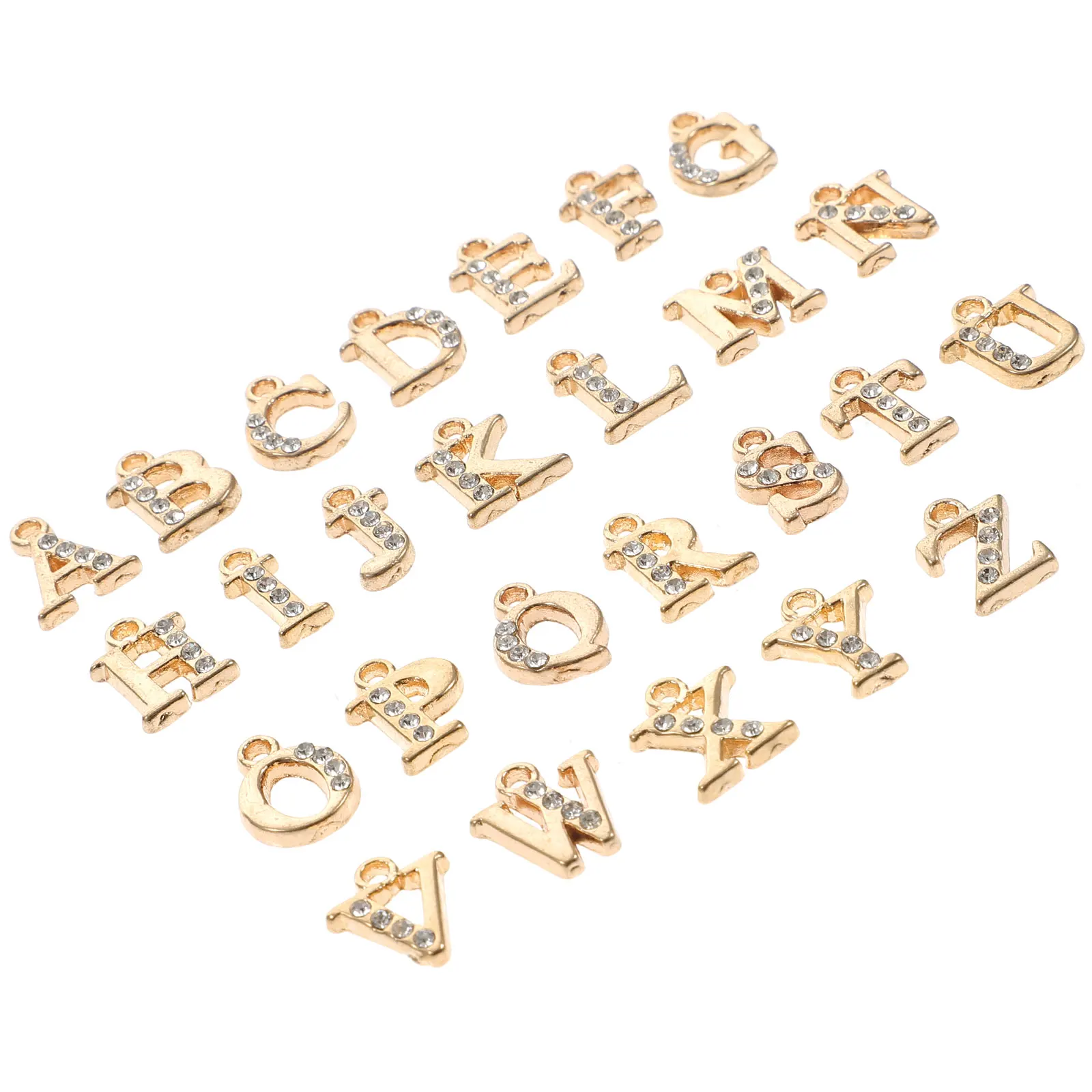 

26 Pcs Alphabet Charm Letter Pendant Rhinestones Charms Letters Crafts Pendants