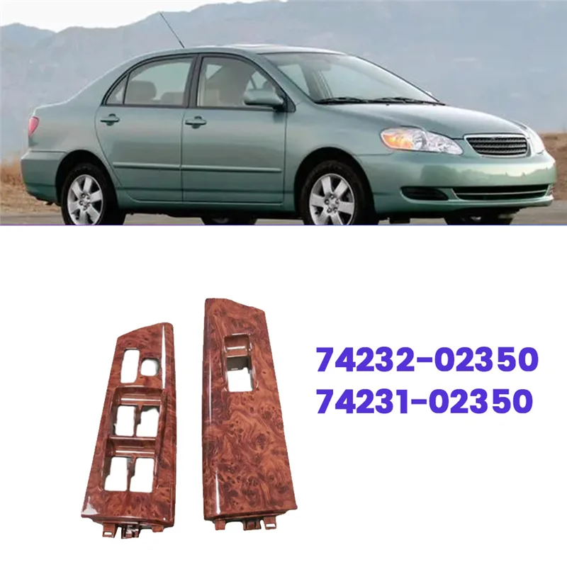 

1Pair Car Front Door Window Glass Lift Switch Panel Trim Cover For Toyota Corolla 2004-2008 74232-02350 74231-02350